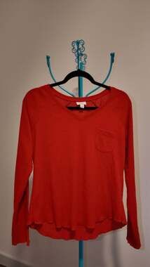 Jenni Intimates Red Thermal Knit Long Sleeve Top – Size S